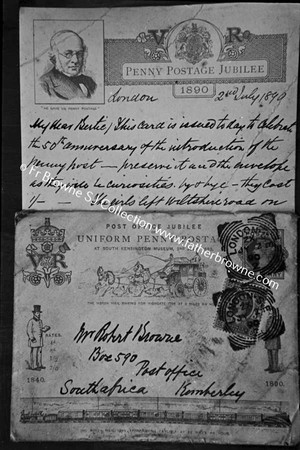 COPY NEGS LETTER FATHERS COMMEMORATING 50TH PENNY POST 2 7 1890